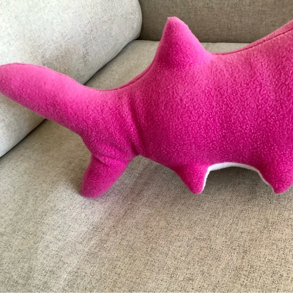 Mommy shark pillow hot  pink micro fleece handmade